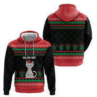 Christmas Cat Zip Hoodie with Grumpy Cat in Santa Hat Holiday Lights - Wonder Print Shop