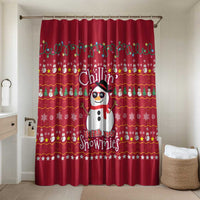Christmas Chillin With My Snowmies Bathroom Set Cool Snowman Red Snowflake Light String - Wonder Print Shop