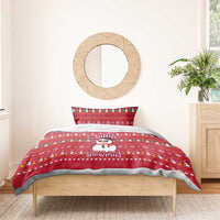 Christmas Chillin With My Snowmies Bedding Set Cool Snowman Red Snowflake Light String - Wonder Print Shop