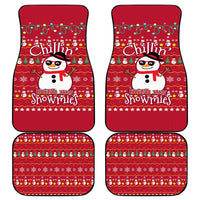 Christmas Chillin With My Snowmies Car Mats Cool Snowman Red Snowflake Light String - Wonder Print Shop