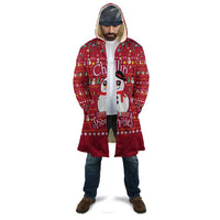 Christmas Chillin With My Snowmies Cloak Cool Snowman Red Snowflake Light String - Wonder Print Shop