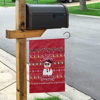 Christmas Chillin With My Snowmies Garden Flag Cool Snowman Red Snowflake Light String - Wonder Print Shop
