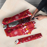 Christmas Chillin With My Snowmies Umbrella Cool Snowman Red Snowflake Light String - Wonder Print Shop