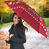 Christmas Chillin With My Snowmies Umbrella Cool Snowman Red Snowflake Light String - Wonder Print Shop
