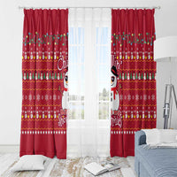Christmas Chillin With My Snowmies Window Curtain Cool Snowman Red Snowflake Light String - Wonder Print Shop