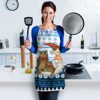 Owl Love Santa Moon Christmas Apron Xmas Holiday Patterns - Wonder Print Shop