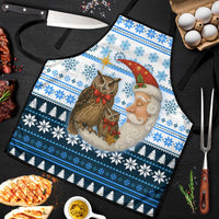 Owl Love Santa Moon Christmas Apron Xmas Holiday Patterns - Wonder Print Shop