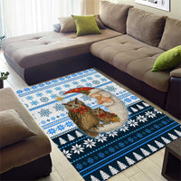 Owl Love Santa Moon Christmas Area Rug Xmas Holiday Patterns - Wonder Print Shop