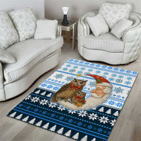Owl Love Santa Moon Christmas Area Rug Xmas Holiday Patterns - Wonder Print Shop