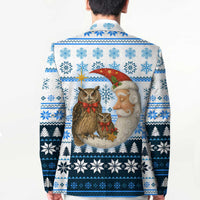 Owl Love Santa Moon Christmas Blazer Xmas Holiday Patterns - Wonder Print Shop