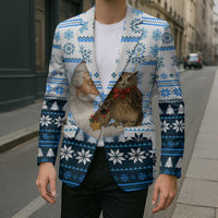 Owl Love Santa Moon Christmas Blazer Xmas Holiday Patterns - Wonder Print Shop
