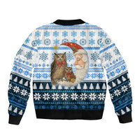 Owl Love Santa Moon Christmas Bomber Jacket Xmas Holiday Patterns - Wonder Print Shop