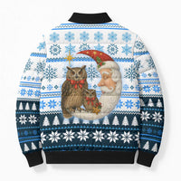 Owl Love Santa Moon Christmas Bomber Puffer Jacket Xmas Holiday Patterns - Wonder Print Shop