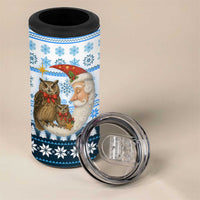 Owl Love Santa Moon Christmas 4 in 1 Can Cooler Tumbler Xmas Holiday Patterns - Wonder Print Shop
