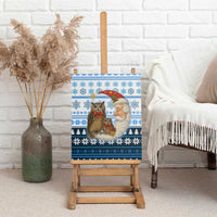 Owl Love Santa Moon Christmas Canvas Wall Art Xmas Holiday Patterns - Wonder Print Shop