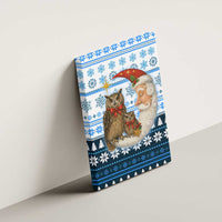 Owl Love Santa Moon Christmas Canvas Wall Art Xmas Holiday Patterns - Wonder Print Shop