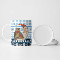 Owl Love Santa Moon Christmas Ceramic Mug Xmas Holiday Patterns - Wonder Print Shop