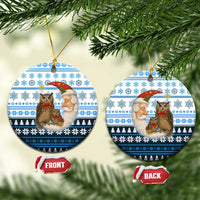 Owl Love Santa Moon Christmas Ceramic Ornament Xmas Holiday Patterns - Wonder Print Shop