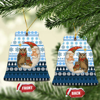 Owl Love Santa Moon Christmas Ceramic Ornament Xmas Holiday Patterns - Wonder Print Shop