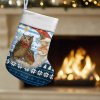 Owl Love Santa Moon Christmas Stocking Xmas Holiday Patterns - Wonder Print Shop