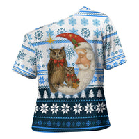 Owl Love Santa Moon Christmas Cross Shoulder Shirt Xmas Holiday Patterns - Wonder Print Shop