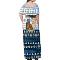 Owl Love Santa Moon Christmas Family Matching Off Shoulder Maxi Dress and Hawaiian Shirt Xmas Holiday Patterns - Wonder Print Shop