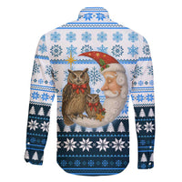 Owl Love Santa Moon Christmas Family Matching Short Sleeve Bodycon Dress and Hawaiian Shirt Xmas Holiday Patterns - Wonder Print Shop