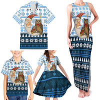 Owl Love Santa Moon Christmas Family Matching Tank Maxi Dress and Hawaiian Shirt Xmas Holiday Patterns - Wonder Print Shop