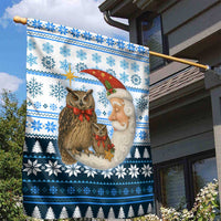 Owl Love Santa Moon Christmas Garden Flag Xmas Holiday Patterns - Wonder Print Shop