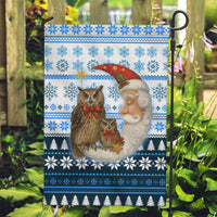 Owl Love Santa Moon Christmas Garden Flag Xmas Holiday Patterns - Wonder Print Shop