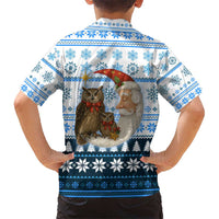 Owl Love Santa Moon Christmas Kid Hawaiian Shirt Xmas Holiday Patterns - Wonder Print Shop