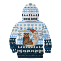 Owl Love Santa Moon Christmas Kid Hoodie Xmas Holiday Patterns - Wonder Print Shop