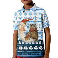 Owl Love Santa Moon Christmas Kid Polo Shirt Xmas Holiday Patterns - Wonder Print Shop