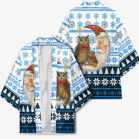 Owl Love Santa Moon Christmas Kimono Xmas Holiday Patterns - Wonder Print Shop
