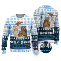 Owl Love Santa Moon Christmas Ugly Christmas Sweater Xmas Holiday Patterns - Wonder Print Shop