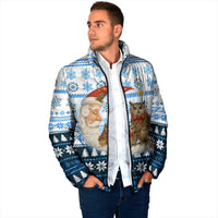 Owl Love Santa Moon Christmas Padded Jacket Xmas Holiday Patterns - Wonder Print Shop