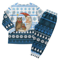 Owl Love Santa Moon Christmas Pajama Set Xmas Holiday Patterns - Wonder Print Shop