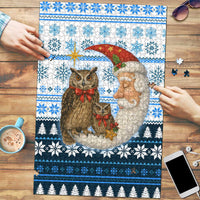 Owl Love Santa Moon Christmas Puzzle Xmas Holiday Patterns - Wonder Print Shop