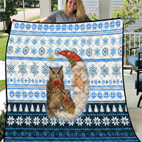 Owl Love Santa Moon Christmas Quilt Xmas Holiday Patterns - Wonder Print Shop