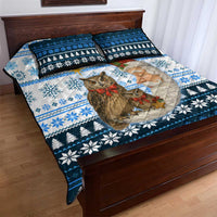 Owl Love Santa Moon Christmas Quilt Bed Set Xmas Holiday Patterns - Wonder Print Shop