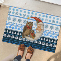 Owl Love Santa Moon Christmas Rubber Doormat Xmas Holiday Patterns - Wonder Print Shop