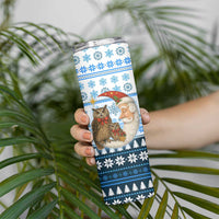 Owl Love Santa Moon Christmas Skinny Tumbler Xmas Holiday Patterns - Wonder Print Shop