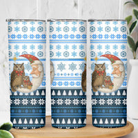 Owl Love Santa Moon Christmas Skinny Tumbler Xmas Holiday Patterns - Wonder Print Shop