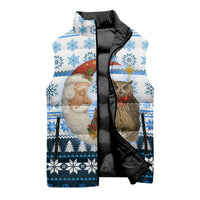 Owl Love Santa Moon Christmas Sleeveless Puffer Jacket Xmas Holiday Patterns - Wonder Print Shop