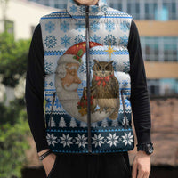 Owl Love Santa Moon Christmas Sleeveless Puffer Jacket Xmas Holiday Patterns - Wonder Print Shop