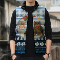 Owl Love Santa Moon Christmas Sleeveless Puffer Jacket Xmas Holiday Patterns - Wonder Print Shop