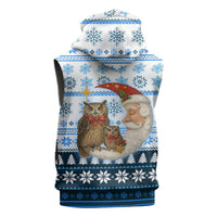 Owl Love Santa Moon Christmas Sleeveless Zip Hoodie Xmas Holiday Patterns - Wonder Print Shop