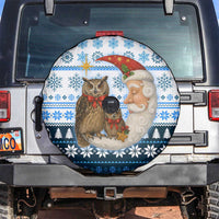 Owl Love Santa Moon Christmas Spare Tire Cover Xmas Holiday Patterns - Wonder Print Shop