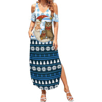 Owl Love Santa Moon Christmas Summer Maxi Dress Xmas Holiday Patterns - Wonder Print Shop