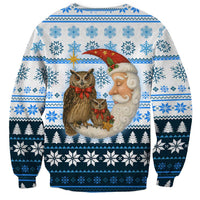 Owl Love Santa Moon Christmas Sweatshirt Xmas Holiday Patterns - Wonder Print Shop